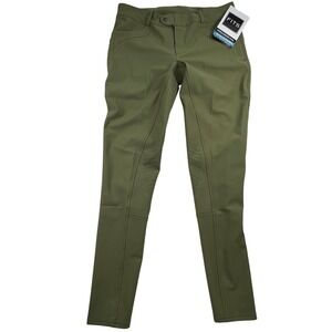 FITS Abbey Knee Patch Tread Breeches Pants Women's Large Green NWT Equestrian
